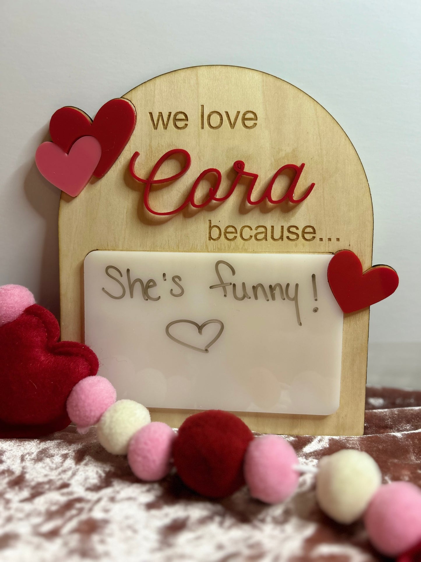 We Love Because Sign