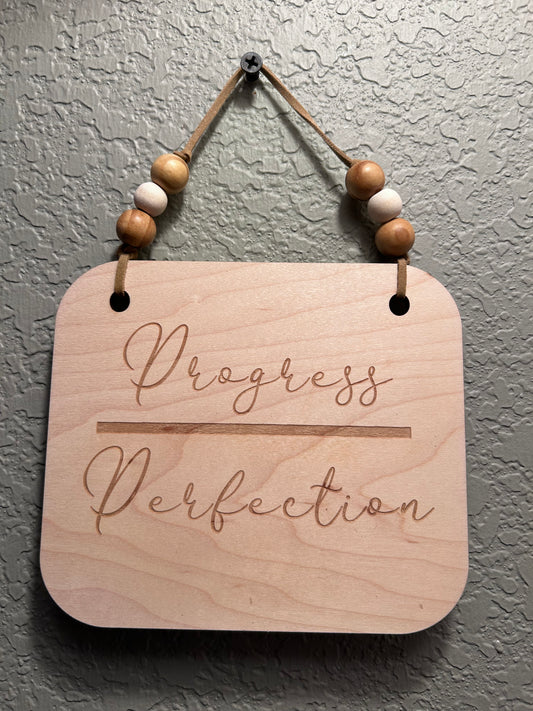 Progress Over Perfection Wall Hanging