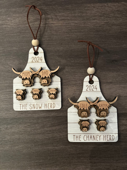 Custom Highland Cow Ornament